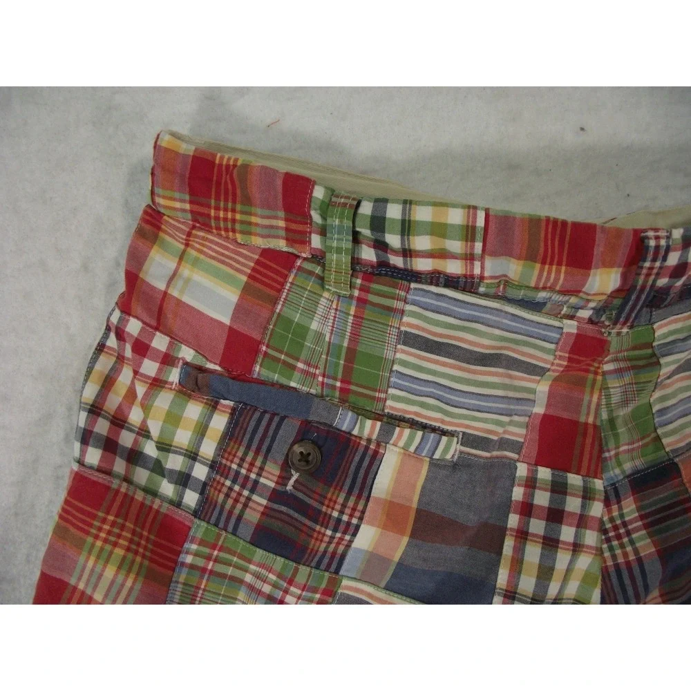 J Crew shorts Men's 38 x 9 Bermuda plaid lightweight cotton blue red